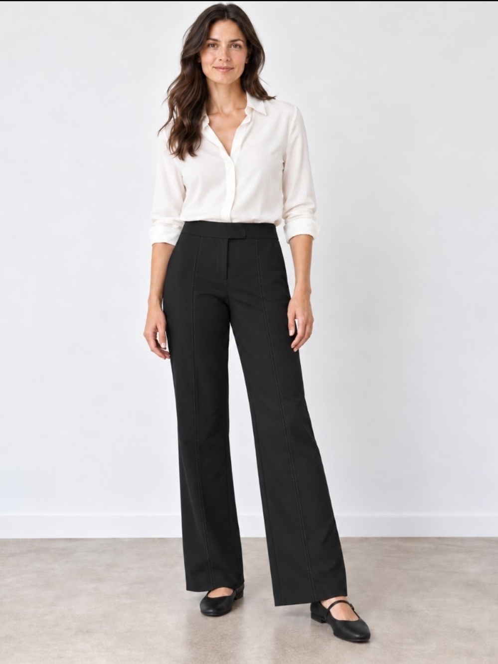 Escada Black High-Waist Wide-Leg Trousers